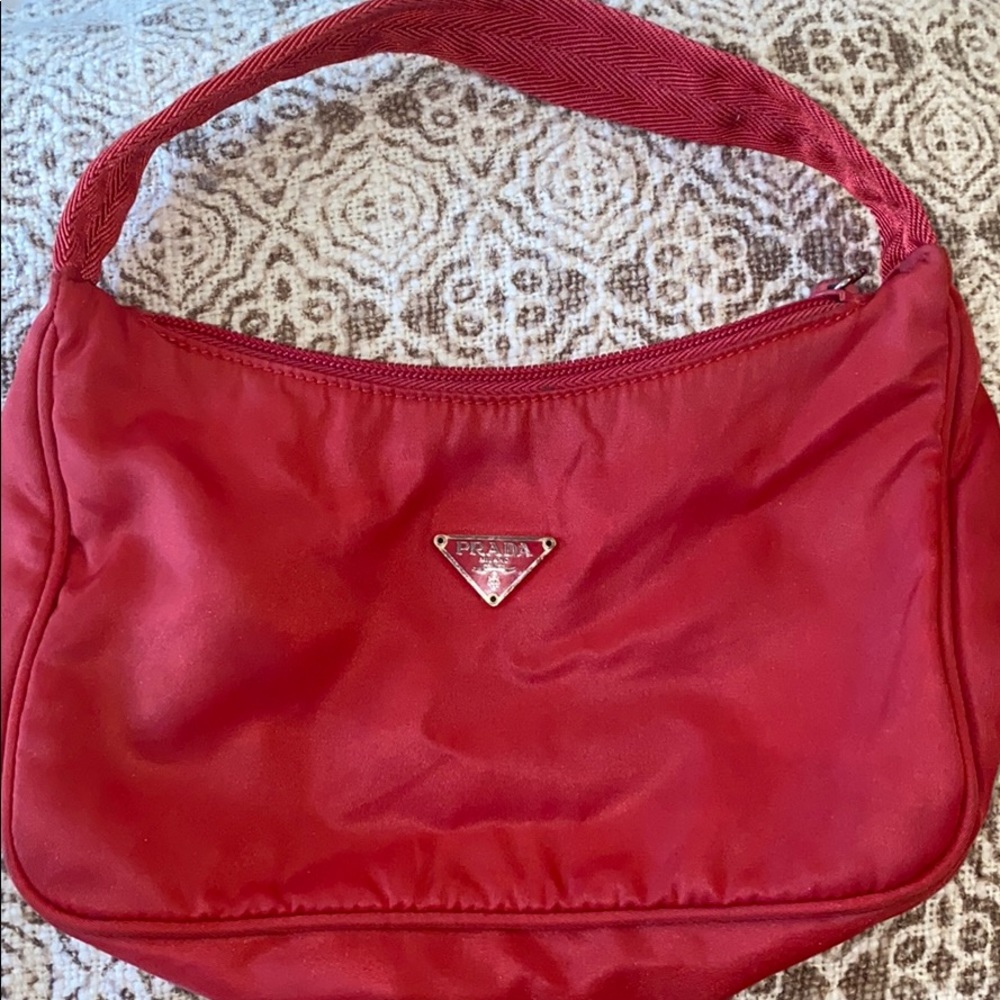 Prada nylon red purse mini